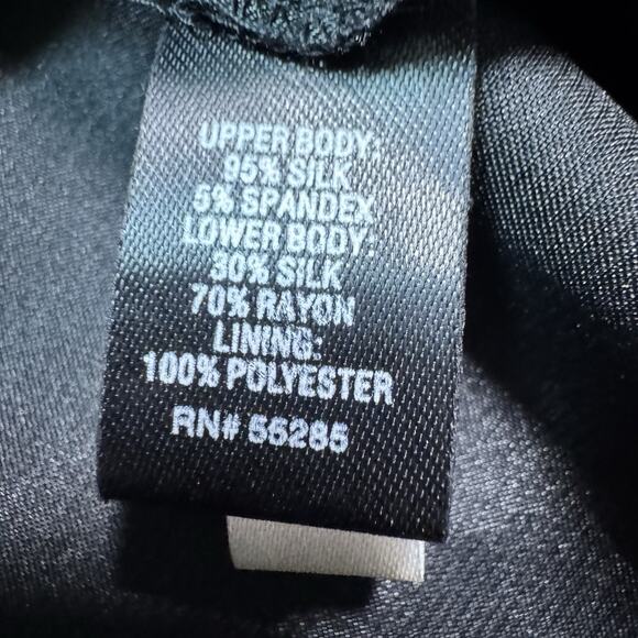 EXPRESS Black 95% Pure Silk Tube Strapless Babydoll Short Mini Dress Size 8 - Picture 6 of 7